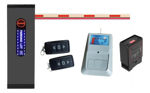 Kit Barrera Vehicular Zait Pluma De 4.5 Mts. Premium Luz Led