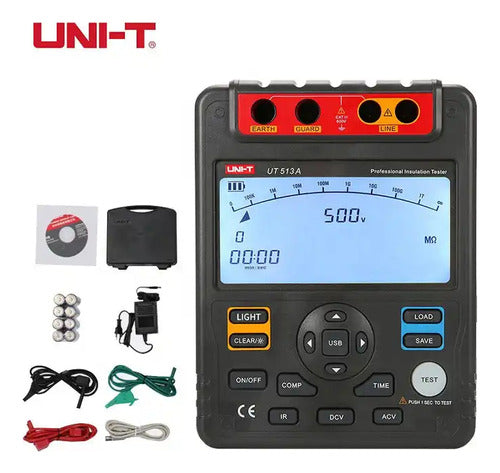 Probador Aislamiento 500-5000v 1000 Gigohm Usb Megger Ut513a