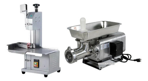 Máquina Sierra Cortadora Para Carne + Molino Para Carne 2 Hp
