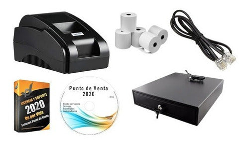 Kit Punto De Venta Impresora Térmica + Cajón De Dinero + Sw