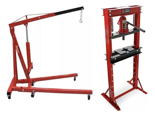 Prensa Hidráulica 12 Ton + Pluma Para Motor 2 Ton Zait