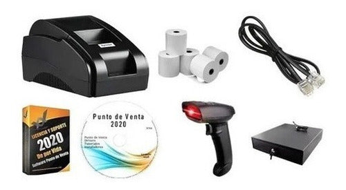 Kit Punto De Venta Impresora, Cajón, Lector Y Sistema+3rollo