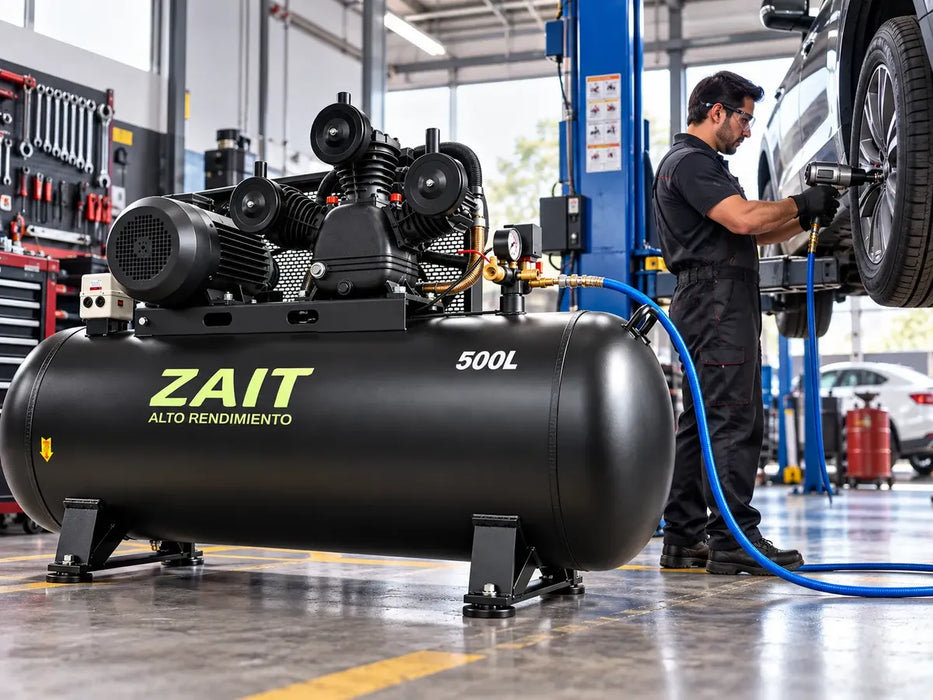 Compresor De Aire Electrico 500l 7.5 Hp 220v Trifásico Zait