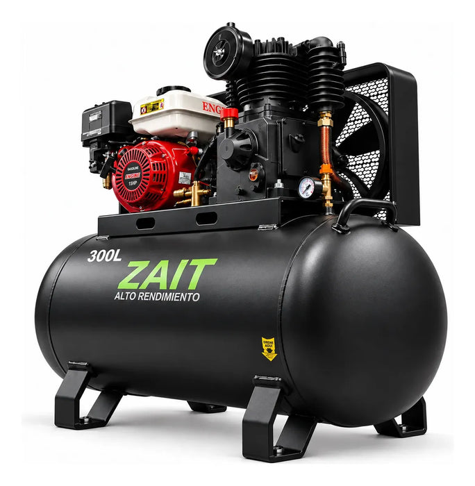 Compresor De Aire Con Motor A Gasolina 15hp 300l Zait
