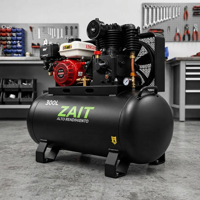Compresor De Aire Con Motor A Gasolina 15hp 300l Zait