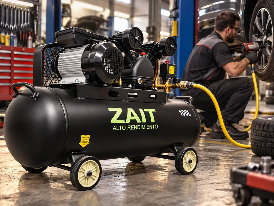 Compresor De Aire Electrico 100l 3 Hp 110v Zait