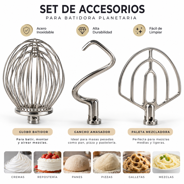 Batidora Industrial Planetaria 10 L Acero Inoxidable Zait