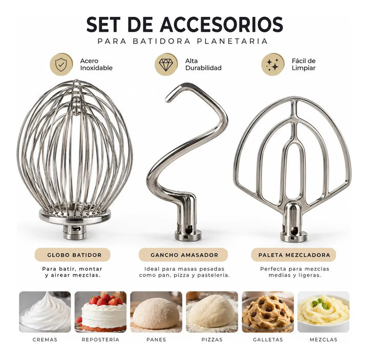 Batidora Industrial Planetaria 20 L Acero Inoxidable Zait