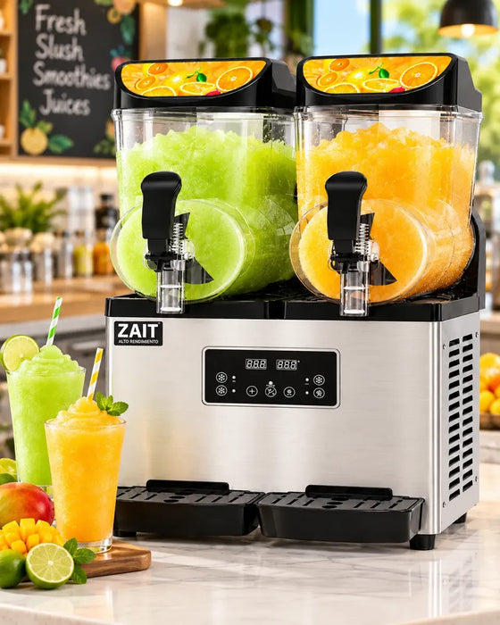 Máquina De Granizados 30 L 2 Tanques Bebidas Congeladas Zait