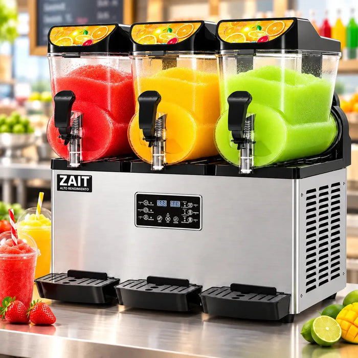 Máquina De Granizados 45 L 3 Tanques Bebidas Congeladas Zait