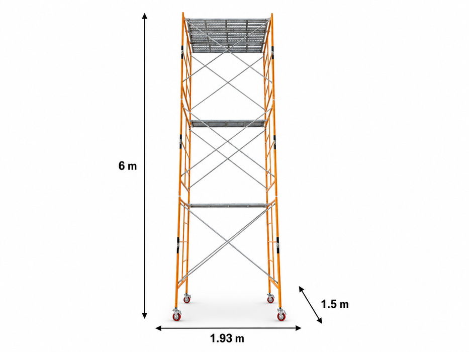 Andamio, Torre De Trabajo 6m, Movil, Ligera Desmontable Zait