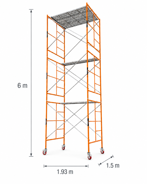 Andamio, Torre De Trabajo 6m, Movil, Ligera Desmontable Zait