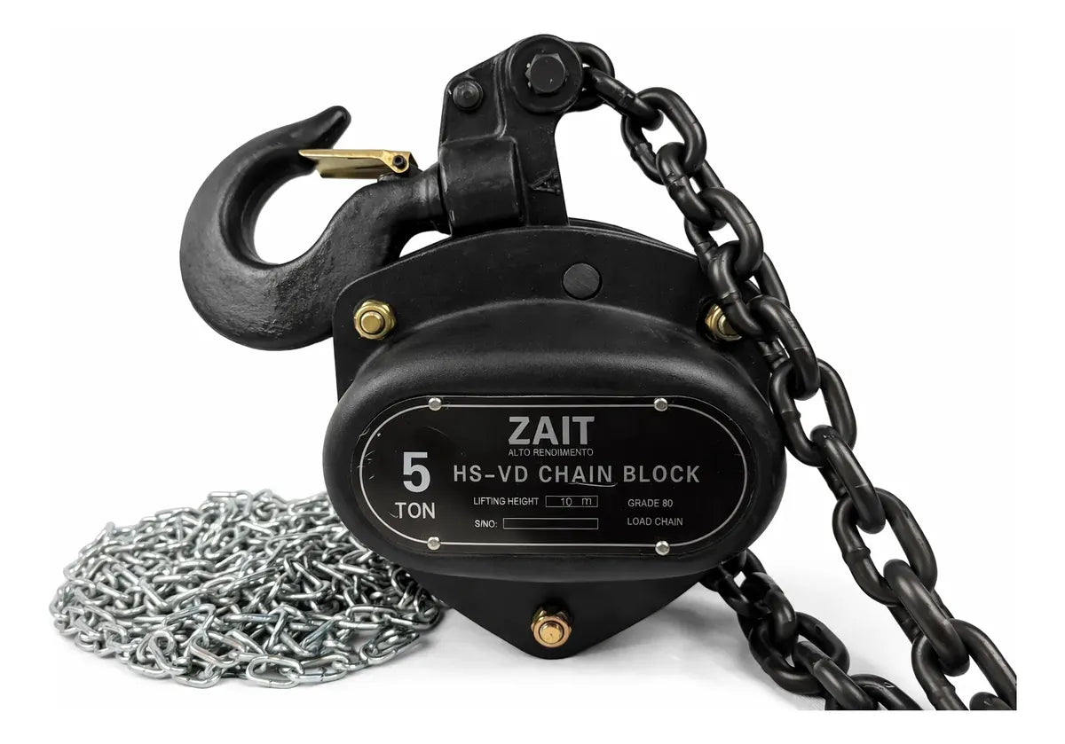 Garrucha Polipasto Manual 5 Toneladas Cadena 10m Zait — ZAIT