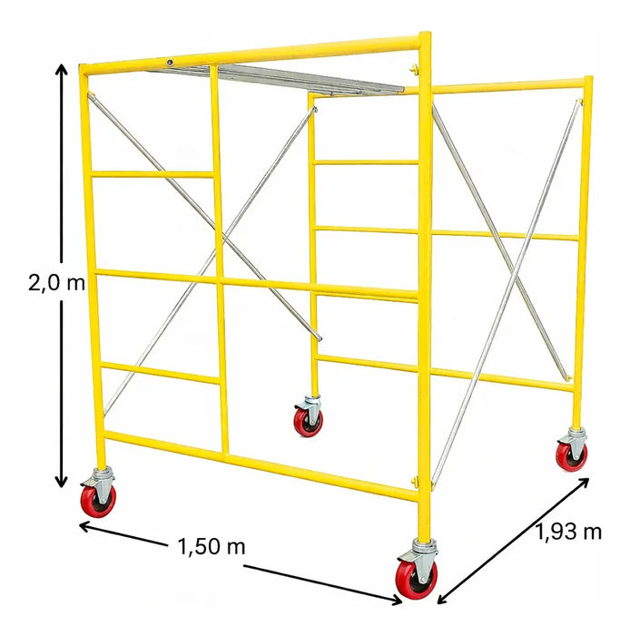 Andamio, Estándar; + Plataforma + Ruedas 1.5x2.0x1.93m Zait