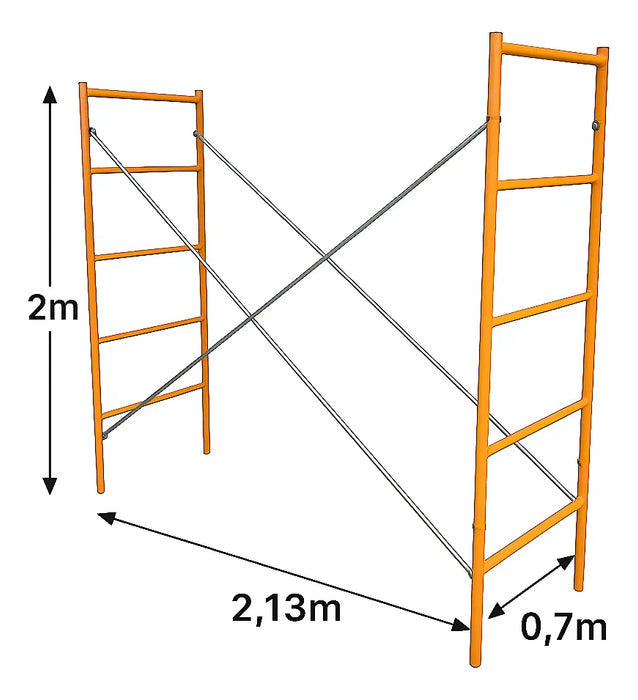 Andamio Banquetero, Ligero; 0.7x2.0x2.13m + 4 Ruedas Zait