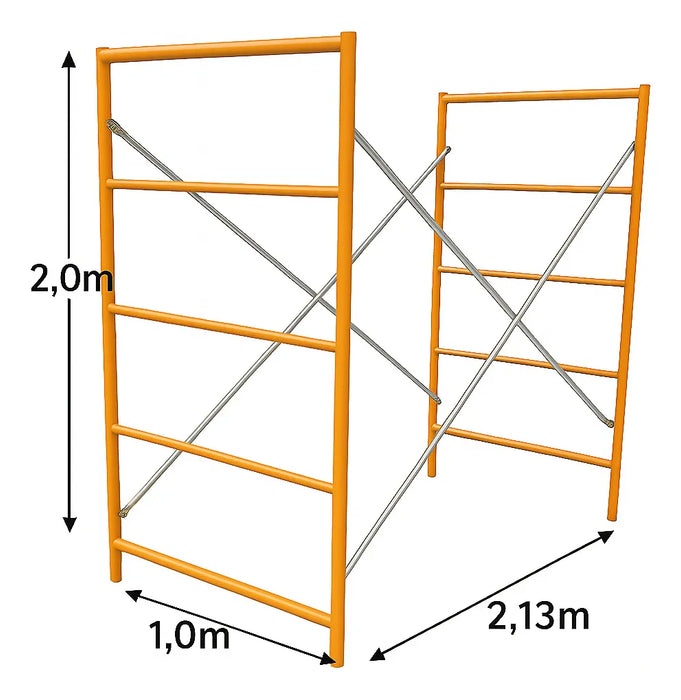Andamio Banquetero, Ligero; 1.0x2.0x2.13m + Ruedas Zait