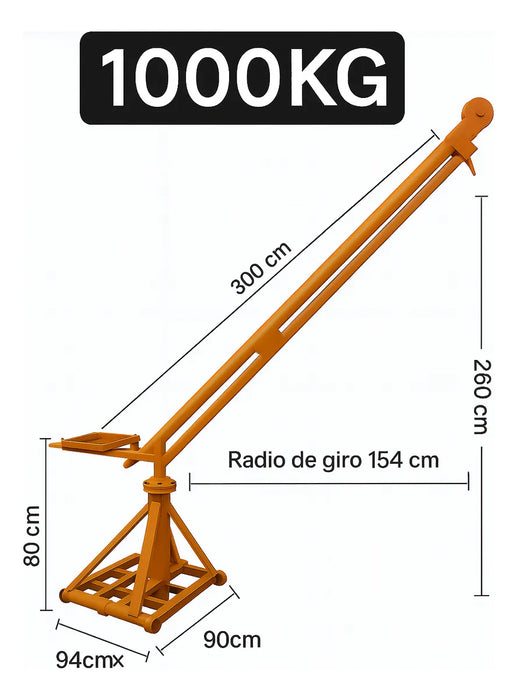 Polipasto Grua Electrico 1000kg Estructura Premium Sin Motor
