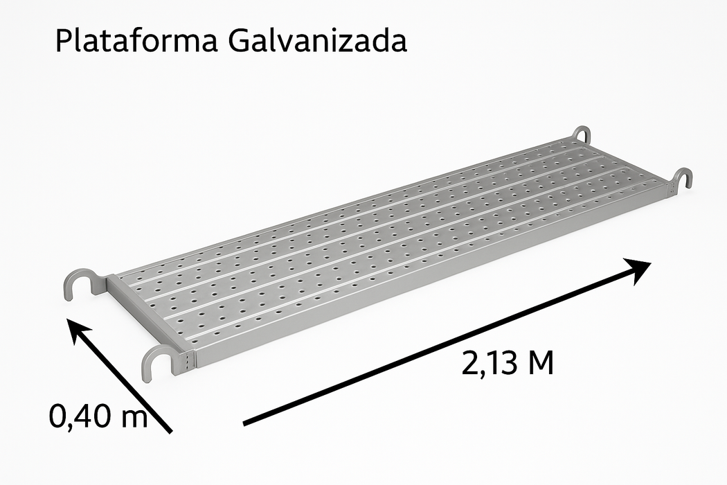 Plataforma Para Andamio Acero Galvanizado 0.4m X 2,13m Zait