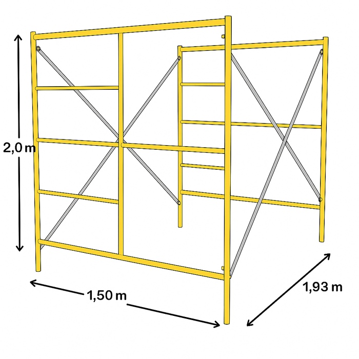 Andamio, Andamio Ligero, Andamio Estándar;1.5x2.0x1.93m Zait