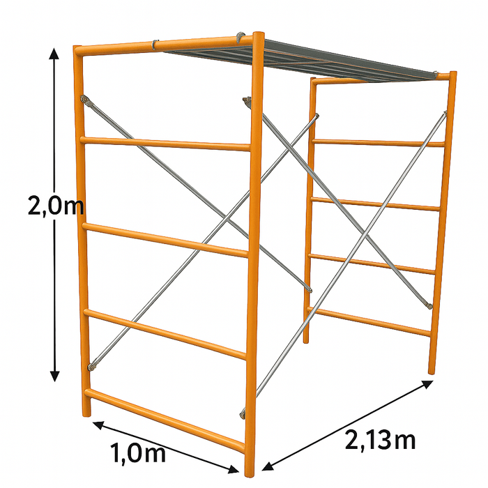 Andamio Banquetero Ligero + Plataforma; 1.0x2.0x2.13m Zait