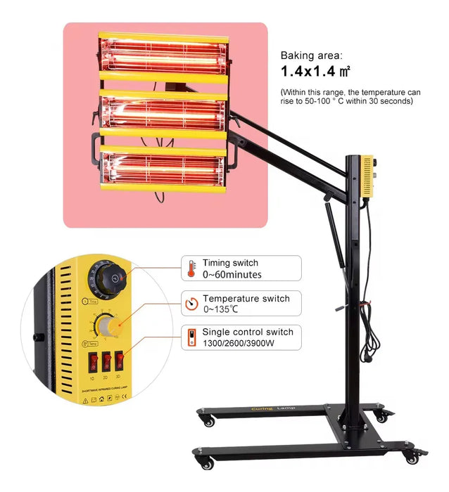 Lampara De Secado Infrarrojo Automotriz 220v 3900w Zait