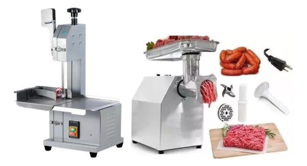 Máquina Sierra Cortadora Para Carne + Molino Para Carne 1 Hp_0